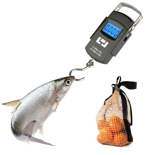 Portable Electronic Scale, 50KG/110LB Mini Weighing Scale with LCD Display, Hook, Tare Function for Luggage, Food, Fishing, Postal Parcel Portable Electronic Scale, 50KG/110LB Mini Weighing Scale with LCD Display, Hook, Tare Function for Luggage, Food, Fishing, Postal Parcel